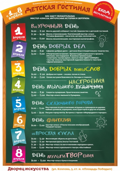 Куда сходить с ребенком на неделе 3-9 апреля? Куда сходить с ребенком на неделе 3-9 апреля?