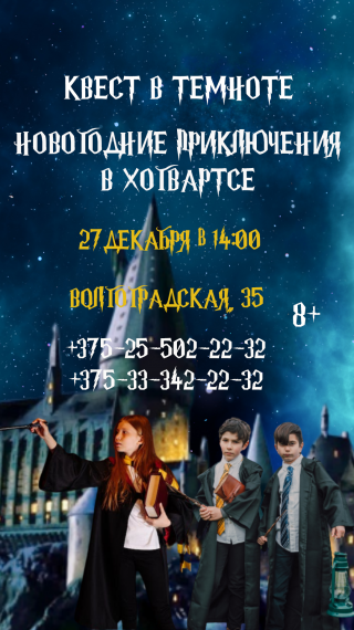 Детский квест «Приключения в Хогвартсе» Детский квест «Приключения в Хогвартсе»